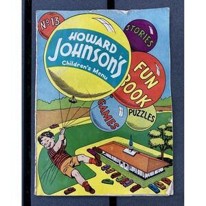 Vintage Howard Johnsons restaurant children's menu Fun Book No. 13 1964 HoJo's
